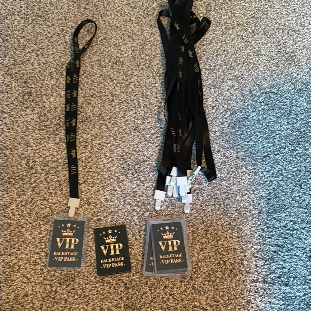 Black VIP Backstage Pass Lanyards